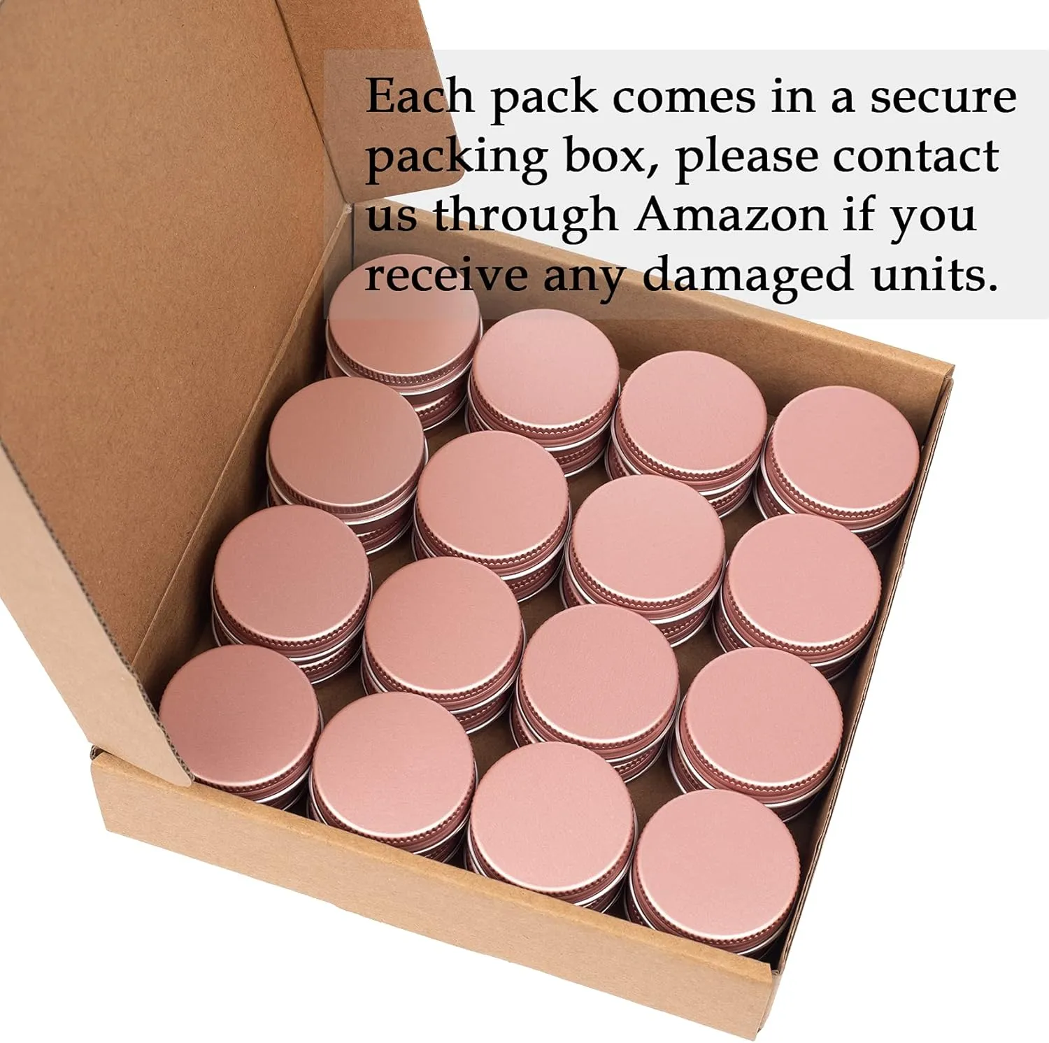 0.5 oz Screw Top Aluminum Tin Jar with Screw Lid and Blank Labels (Rose Gold - Pack of 32)