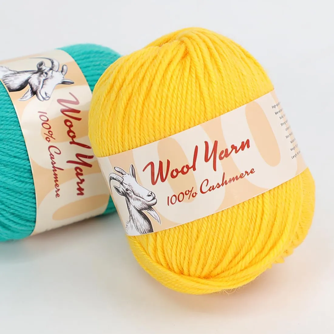 100% Cashmere Wool Yarn (Pack of 10) by Yonkey Monkey 500gr Imported Knitting Crochet (Big Green 23)
