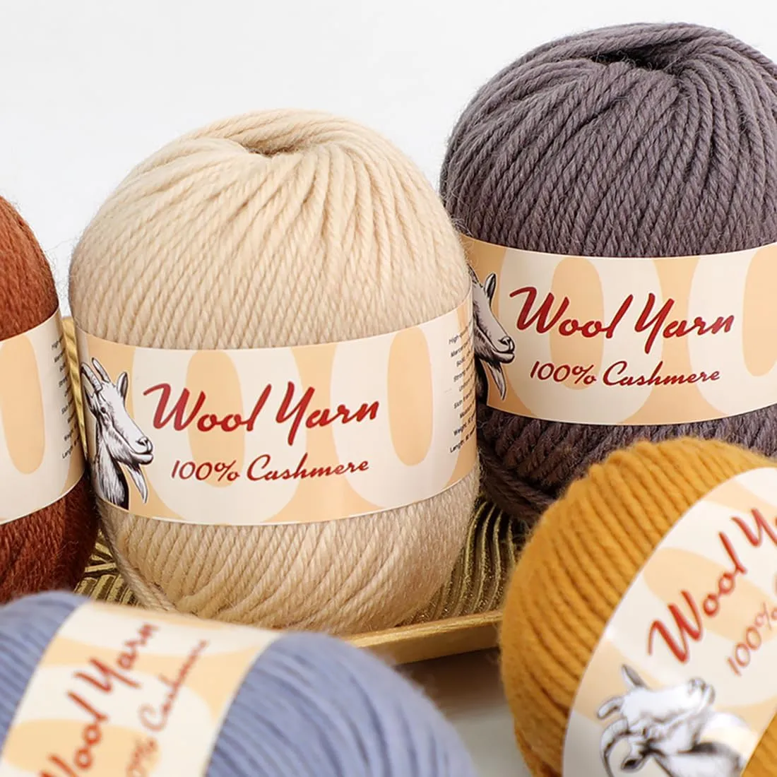 100% Cashmere Wool Yarn (Pack of 10) by Yonkey Monkey 500gr Imported Knitting Crochet (Big Green 23)