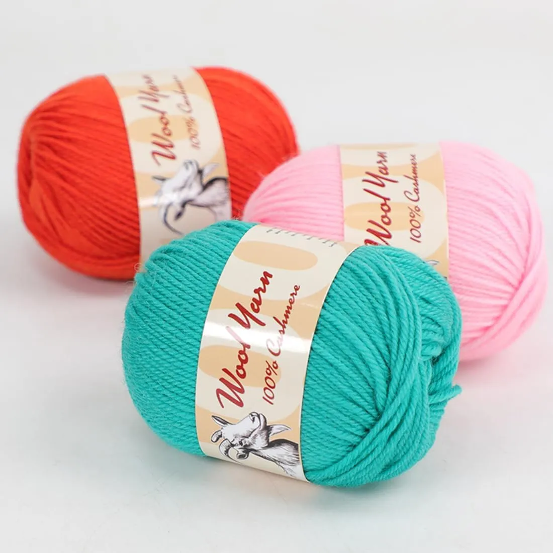 100% Cashmere Wool Yarn (Pack of 10) by Yonkey Monkey 500gr Imported Knitting Crochet (Big Green 23)