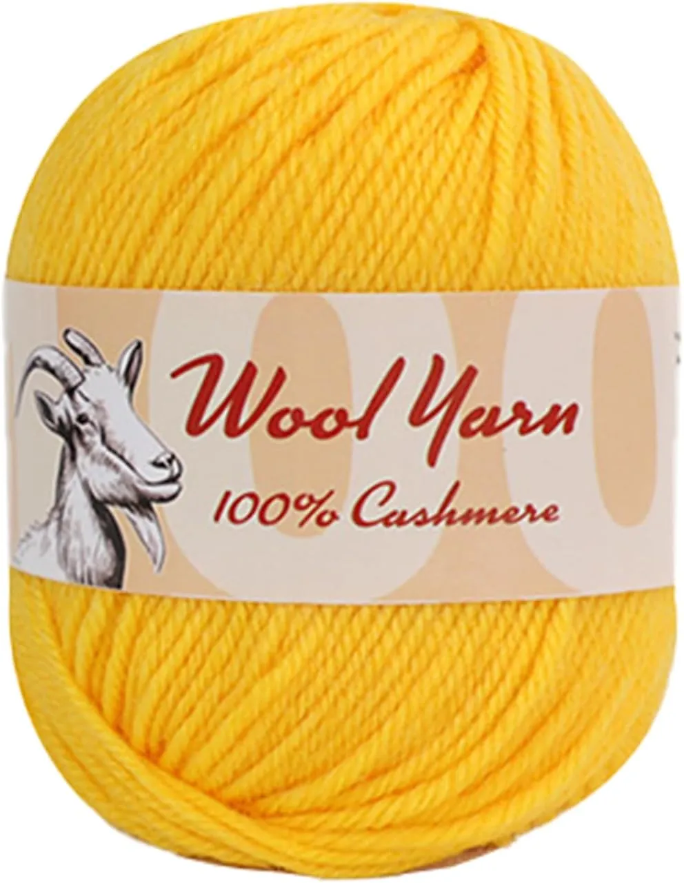 100% Cashmere Wool Yarn (Pack of 10) by Yonkey Monkey 500gr Imported Knitting Crochet (Chicken Yellow 08)