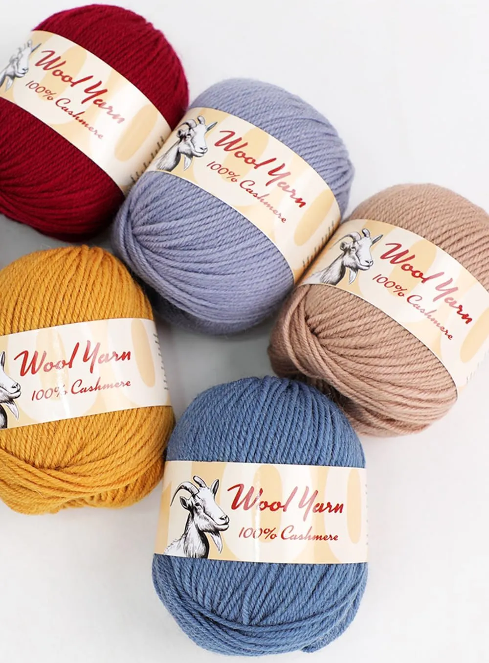 100% Cashmere Wool Yarn (Pack of 10) by Yonkey Monkey 500gr Imported Knitting Crochet (Chicken Yellow 08)