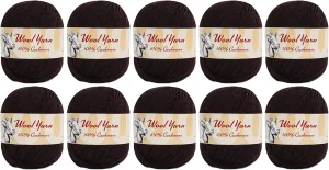 100% Cashmere Wool Yarn (Pack of 10) by Yonkey Monkey 500gr Imported Knitting Crochet (Coffee 26)