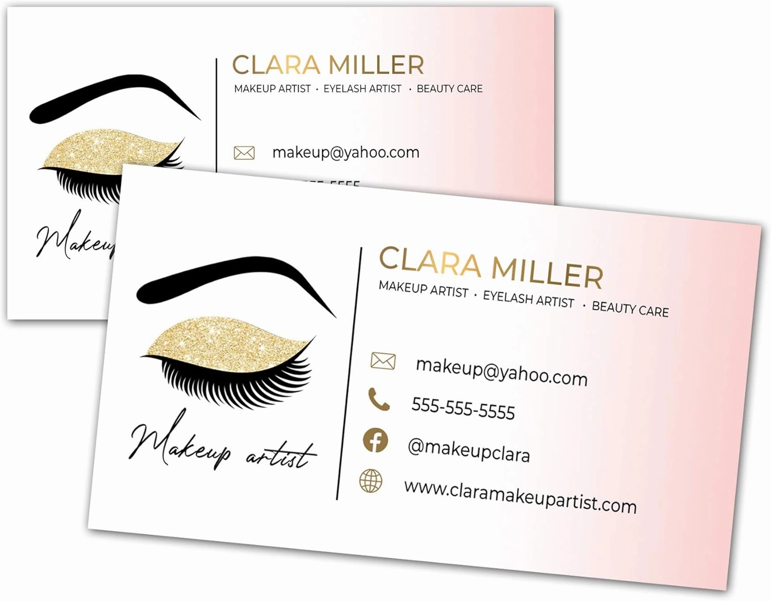 100 business cards eyelash makeup artist gold eye shadow design personalized