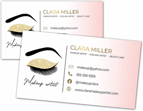 100 business cards eyelash makeup artist gold eye shadow design personalized