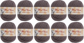 100% Cashmere Wool Yarn (Pack of 10) by Yonkey Monkey 500gr Imported Knitting Crochet (Dark Grey 18)