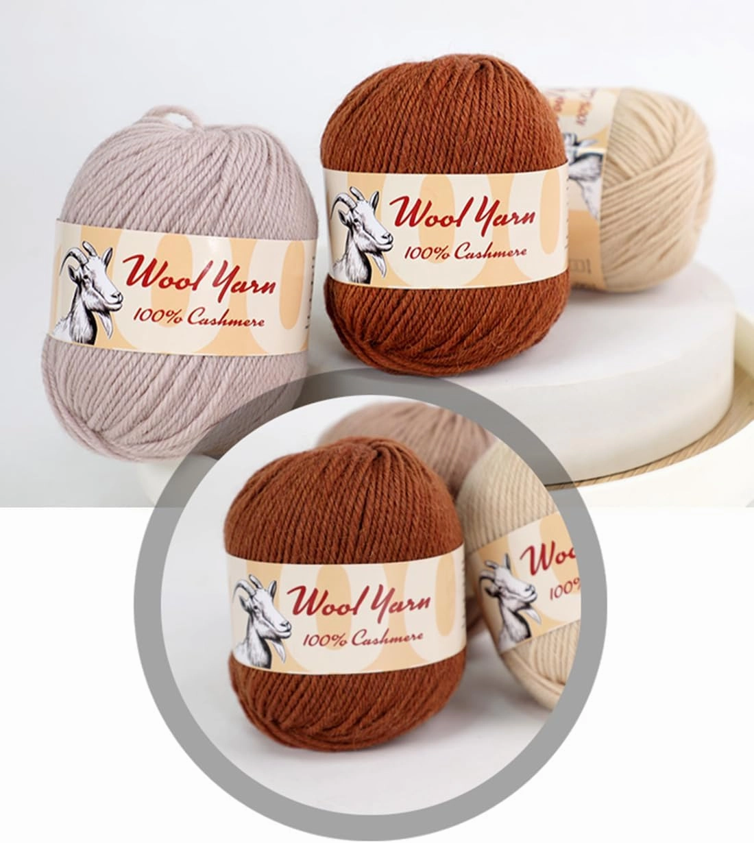 100% Cashmere Wool Yarn (Pack of 10) by Yonkey Monkey 500gr Imported Knitting Crochet (Persian 05)