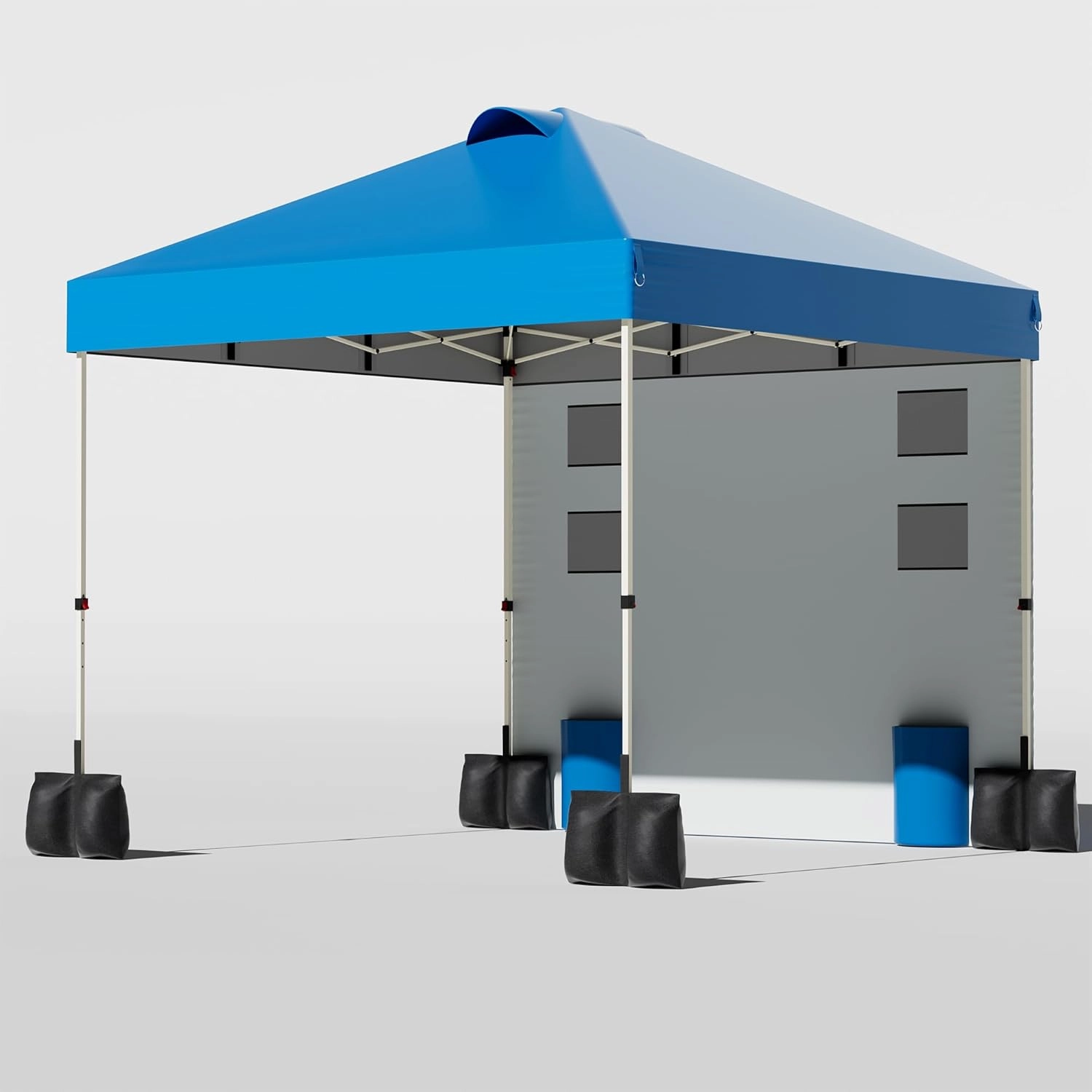 10'x10' Pop Up Canopy Tent Outdoor Sun Shade Garden Instant Canopy with Pockets Sidewall,4 Ropes, 8 Stakes,4 Weight Bags Esay Up Sun Shelter Patio Camping Beach Canopy Tents, Navy Blue