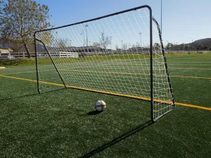 12 x 6 Ft. Powder Coated Galvanized Steel Soccer Goal w/Net. 12x6 Foot AYSO Regulation Size Portable Training Aid. Ultimate Backyard Goal, All Weather, One Year Warranty. New