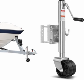1500 lbs Trailer Jack with Dual Wheel, Heavy Duty Swivel Boat Trailer Jack, 10" Lift | Galvanized Steel | 6" Nose Wheel | for RV Boat