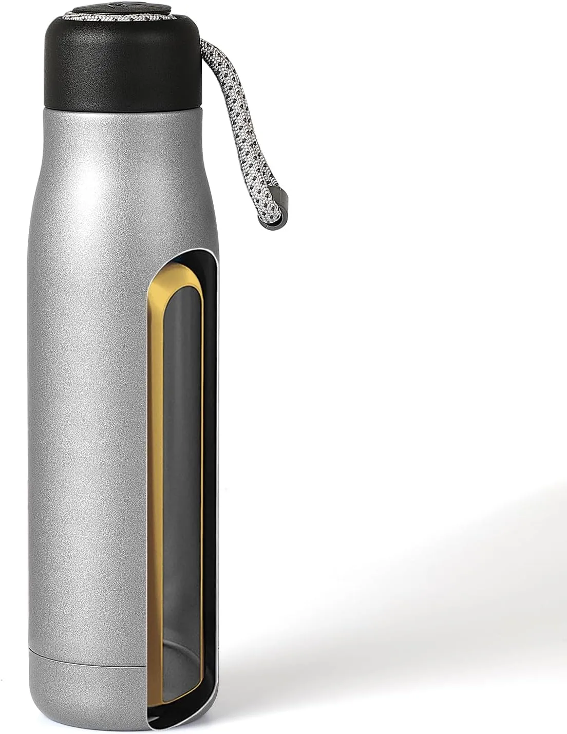 17 oz Stainless Steel Water Bottle Double Wall Vacuum Insulated Kids Wide Mouth Flask with Leakproof Portable Lid (Silver)
