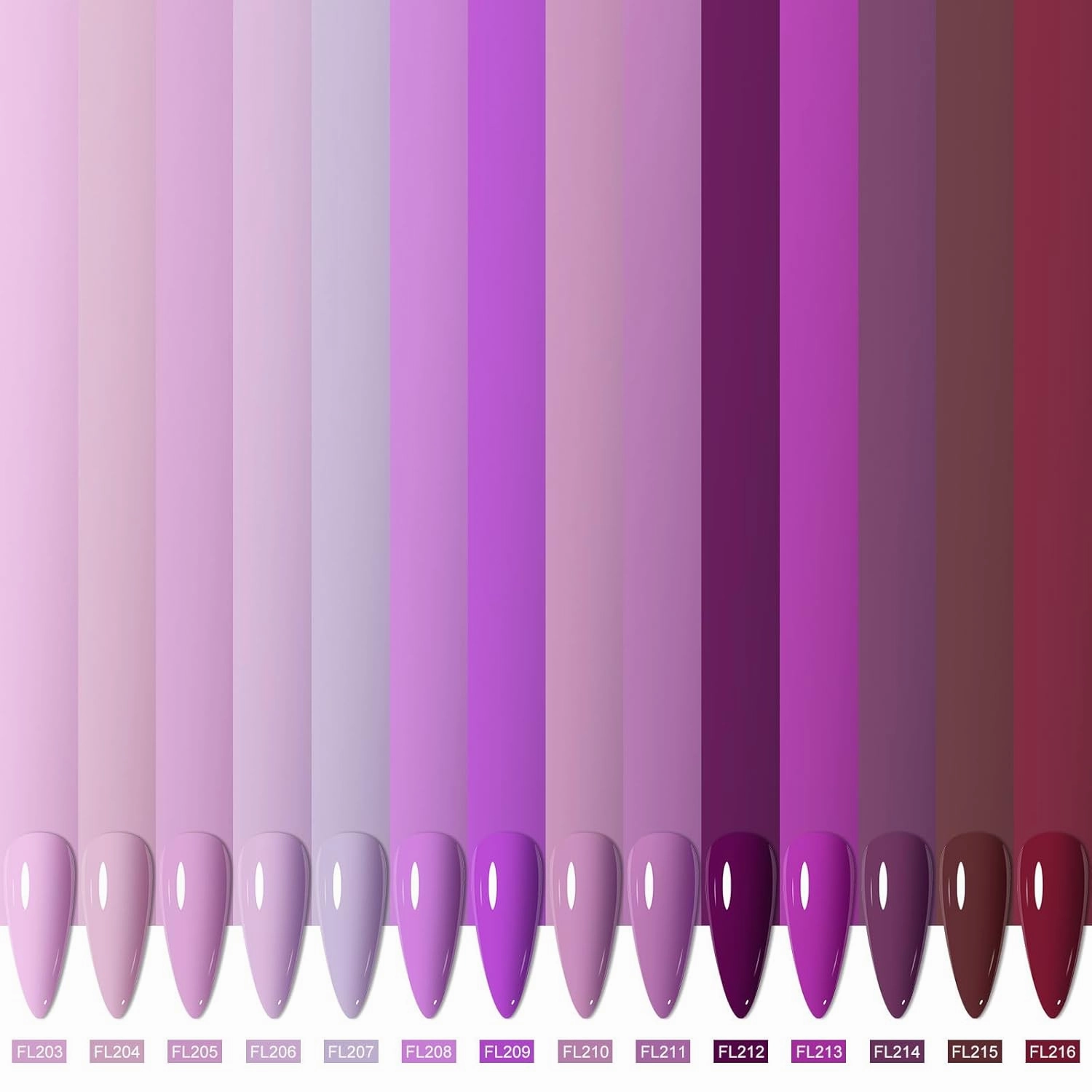 18 Pcs Purple Gel Nail Polish Set, 14 Colors Purple Burgundy Red Gel Nail Polish Lavender Violet Soak Off Uv LED Nail Lamp Gel Nail Kit Grape Lilac Nail Art Design Gifts for Girls