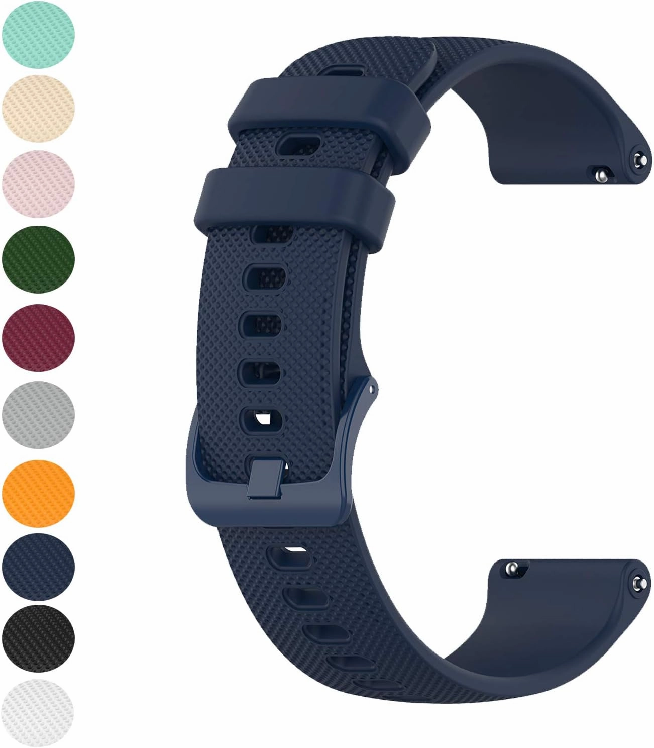 18mm 19mm 20mm 22mm Width Colorful Silicone Quick Release Wristband Replacement Sports Straps Bracelet Watch Band Strap with Quick Release Pins for Smartwatch