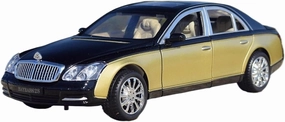1 24 for Maybach 62S Alloy Car Model Imulation Diecasts Metal Luxy Vehicles Model Collection Toy Gift Simulation Vehicle Playset(Black Gold)