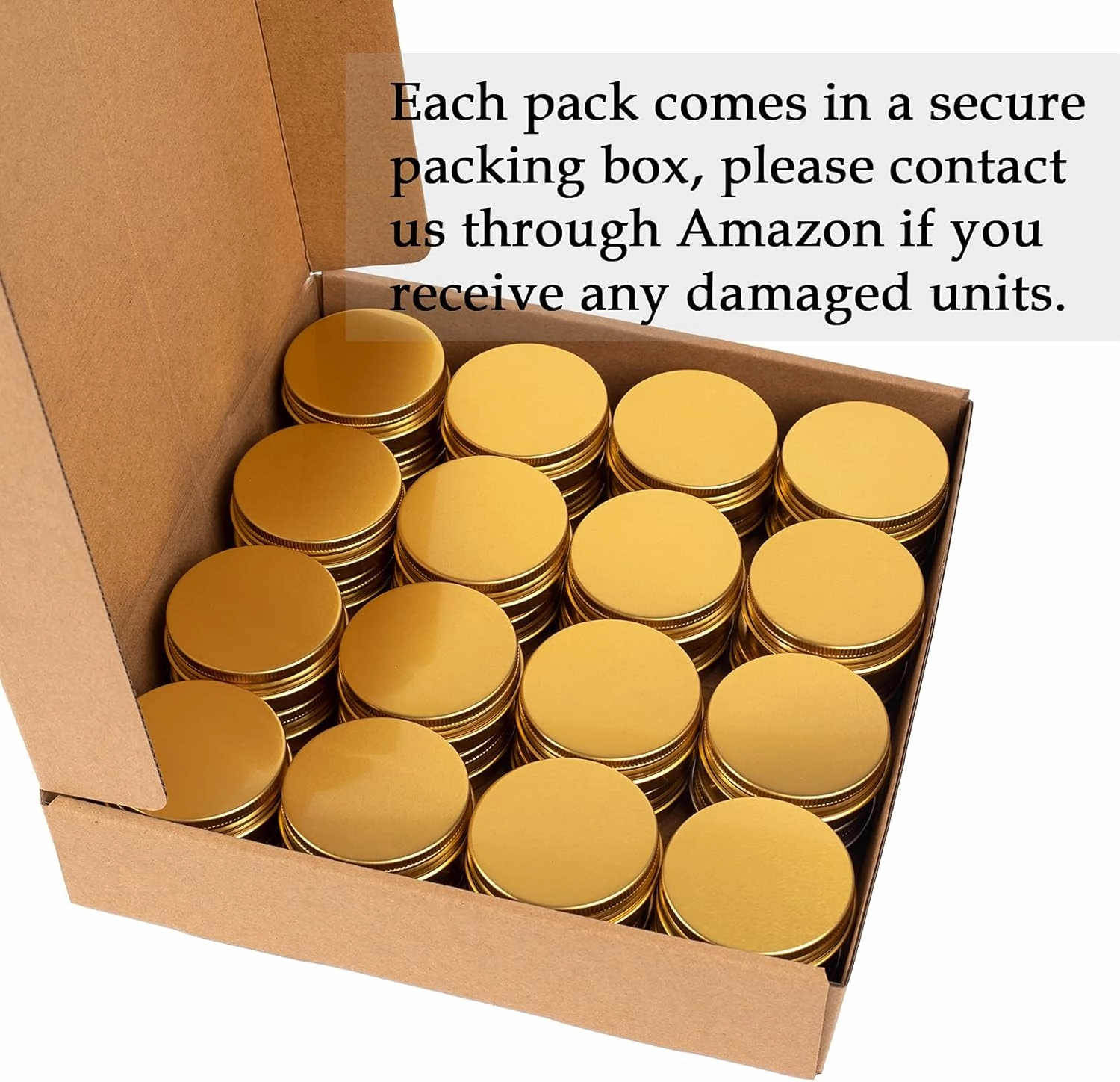 1 oz / 30ml Screw Top Aluminum Tin Jar with Screw Lid and Blank Labels (Gold - Pack of 32)