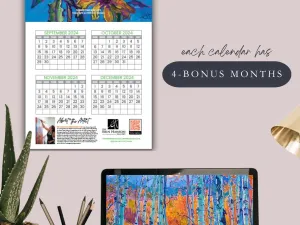 2025 Erin Hanson Calendar Color Wheel Landscapes Fine Art | Large Wall Calendar with Vibrant Impressionism Color Wheel Paintings | Monthly Calendar for Office 12 x 24” Thick Paper | Art by Erin Hanson