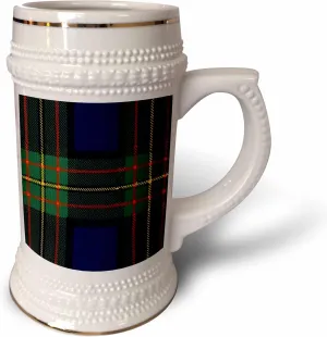22oz Stein Mug - Image of MACLAREN Clan Kilt Scottish Tartan Plaid Pattern Patterns- Tartan and Plaid