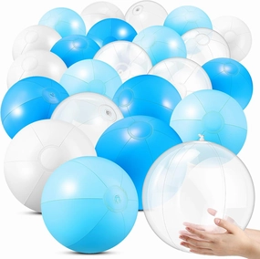 24 Pcs Inflatable Beach Balls Bulk 20 Inch Pastel Color Jumbo Big Beach Balls for Swimming Pool Summer Wedding Water Games Party Favor