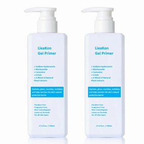 2-Pack (500ml Each) Conductive Gel for Microcurrent & RF Devices | Hyaluronic Acid & Niacinamide Leave-On Serum | Fragrance-Free, Paraben-Free | Boosts Hydration, Firms Skin & Enhances Conductivity
