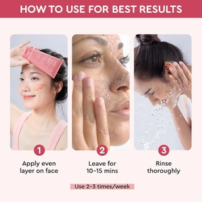 2in1 Red Bean Facial Scrub Exfoliator - red bean refreshing pore mask, Silicone-Free, Paraben-Free - Safe for Pregnancy, Postpartum, Sensitive Skin, with Botanical AHAs