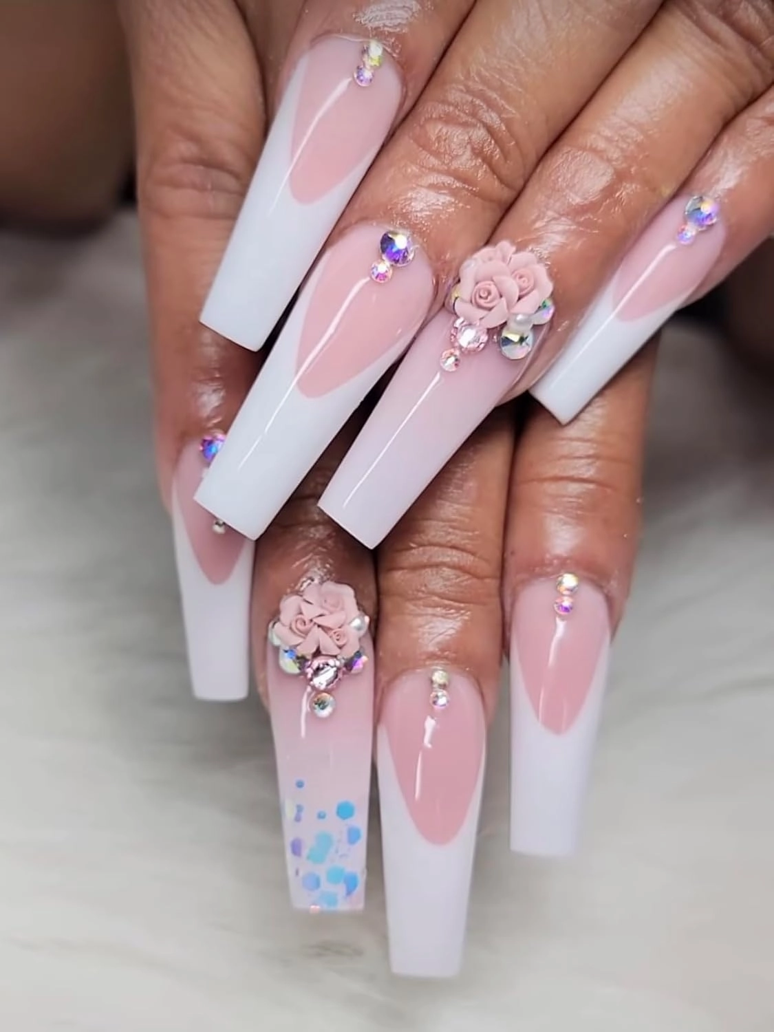 3D Rose Acrylic Flowers Charms Handmade by Acrylic Powder - Short & Medium Size Set 24 Pcs 3D Flower Nails Art | Exquisite Floral Accents for Crafts and Designs Salo Deco (3 Roses)