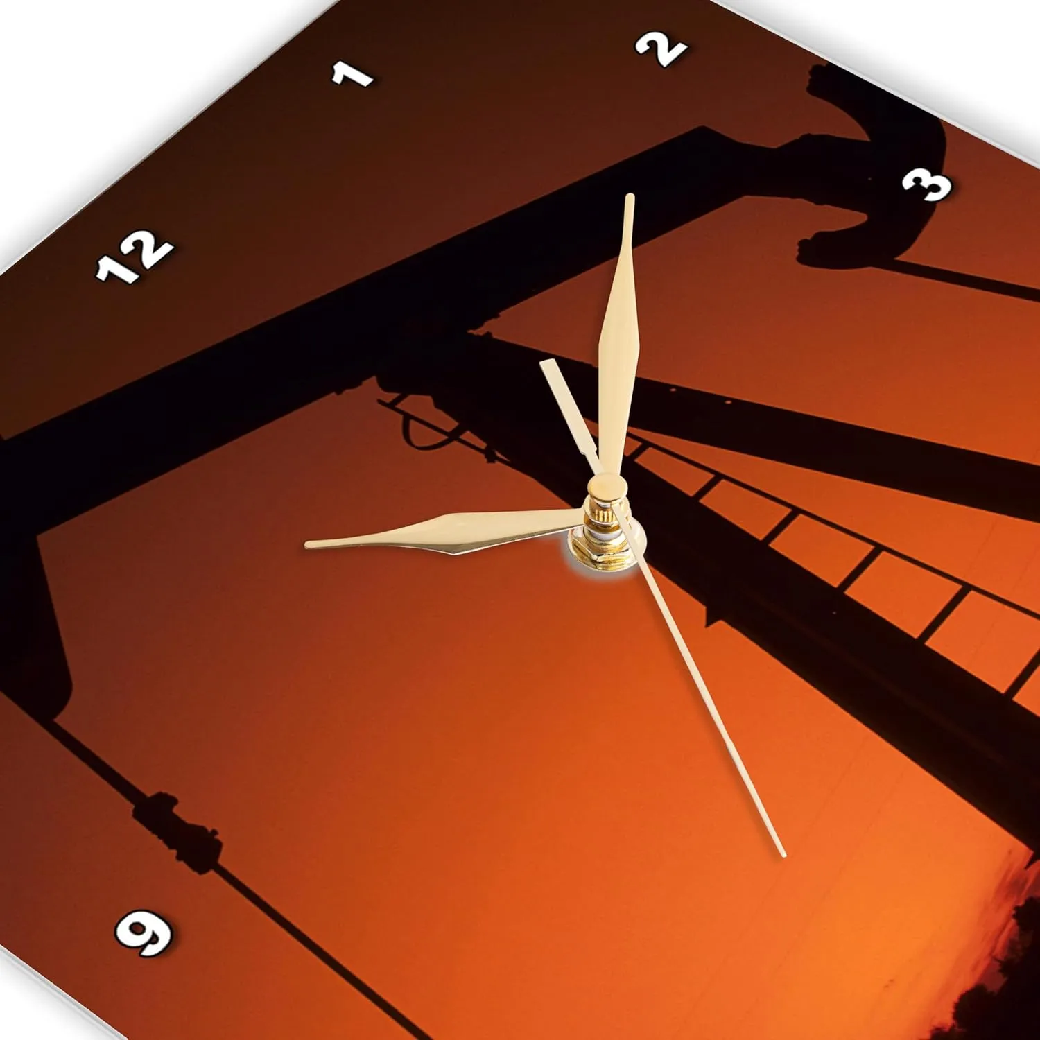 3dRose DPP_93395_2 Industry, Oil Rig, Tulsa, Oklahoma US37 BBA0002 Bill Bachmann Wall Clock, 13 by 13-Inch