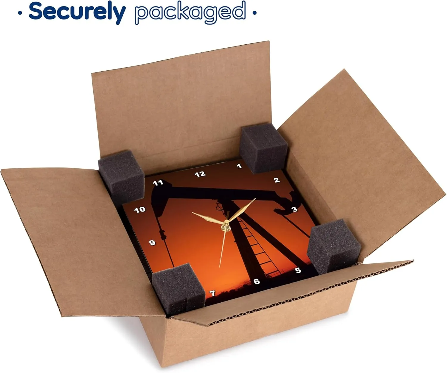 3dRose DPP_93395_2 Industry, Oil Rig, Tulsa, Oklahoma US37 BBA0002 Bill Bachmann Wall Clock, 13 by 13-Inch