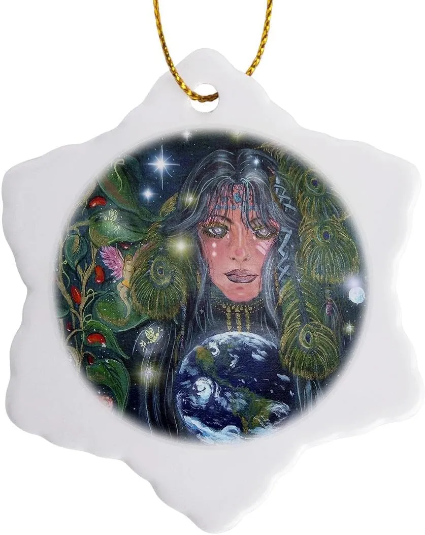 3dRose Snowflake Ornament - Mother Earth s Tears - 3-inches (ORN_4012_1)