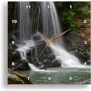 3dRose Wall Clock Silent - 13 inch - Waterfall Photography of Paine Creek on Cumberland Plateau in TN - Designs - Photography
