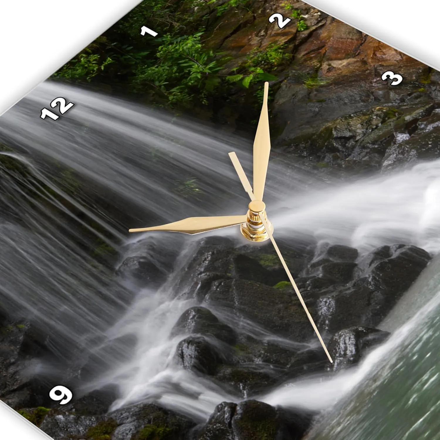 3dRose Wall Clock Silent - 13 inch - Waterfall Photography of Paine Creek on Cumberland Plateau in TN - Designs - Photography