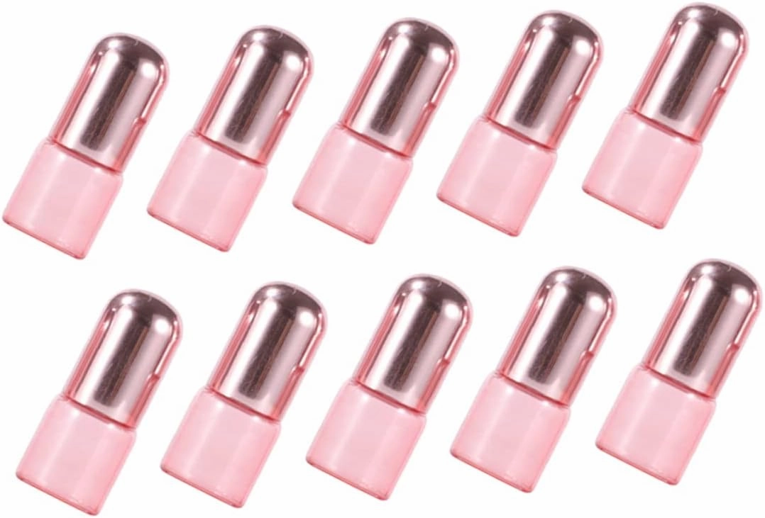 3sets Travel Essential Oil Roller Bottles 1ml Perfume Roll Bottles with Rose Quartz Essential Oil Roller Balls 10pcs*3