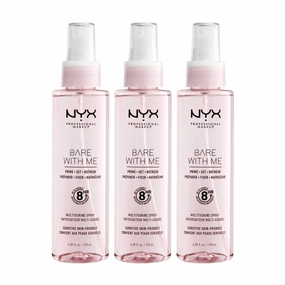 3x NYX Bare With Me Prime Set Refresh Multitasking Spray 130ml