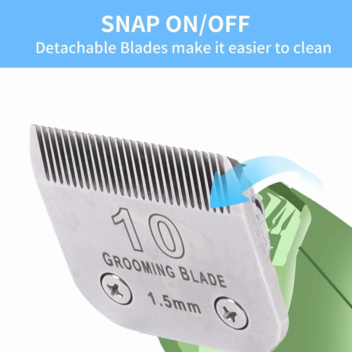 4FC 5FC 7FC 3-3/4FC Detachable Dog Grooming Blades, Compatible with Andis, Oster A5, Wahl KM10 Series Clippers, Cut Length 3.2mm-13mm, Silver
