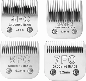 4FC 5FC 7FC 3-3/4FC Detachable Dog Grooming Blades, Compatible with Andis, Oster A5, Wahl KM10 Series Clippers, Cut Length 3.2mm-13mm, Silver