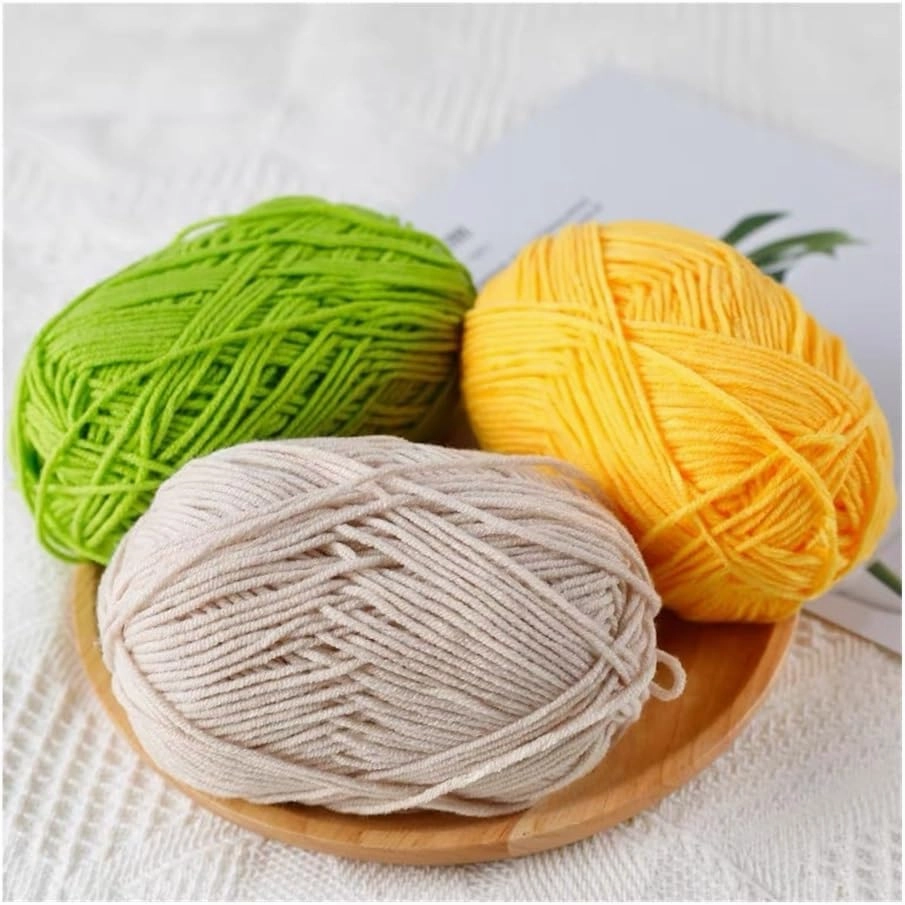 50g/Set Soft Milk Cotton Yarn for Crochet Threads for Knitting Wool DIY Craft Sweater Hat Wool Hand Knitting(22 Bud Green)