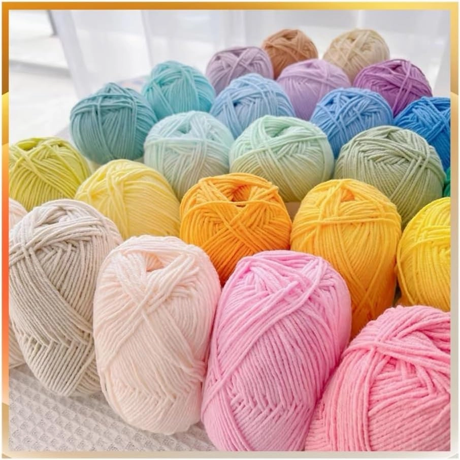 50g/Set Soft Milk Cotton Yarn for Crochet Threads for Knitting Wool DIY Craft Sweater Hat Wool Hand Knitting(22 Bud Green)