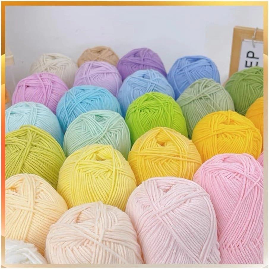 50g/Set Soft Milk Cotton Yarn for Crochet Threads for Knitting Wool DIY Craft Sweater Hat Wool Hand Knitting(22 Bud Green)