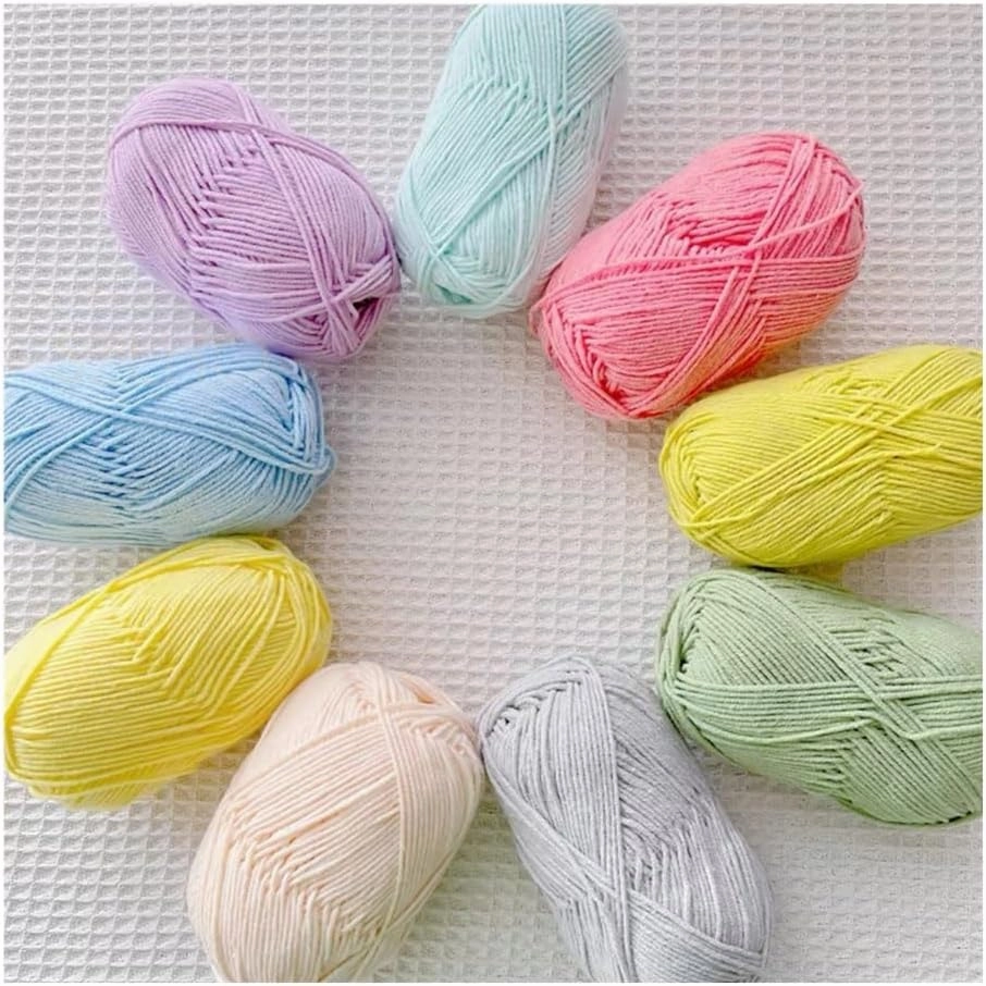 50g/Set Soft Milk Cotton Yarn for Crochet Threads for Knitting Wool DIY Craft Sweater Hat Wool Hand Knitting(22 Bud Green)