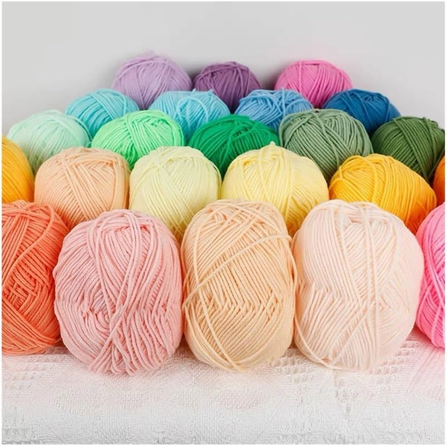 50g/Set Soft Milk Cotton Yarn for Crochet Threads for Knitting Wool DIY Craft Sweater Hat Wool Hand Knitting(22 Bud Green)