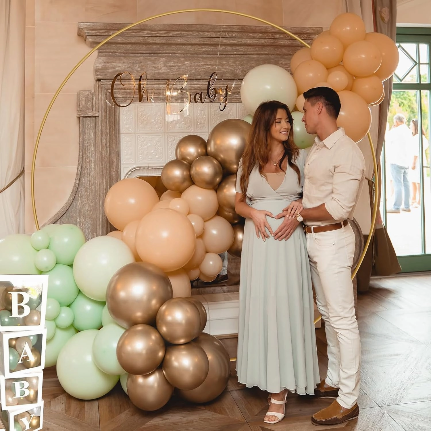 6.6FT Balloon Arch Stand Metal Round Backdrop Stand Circle Balloon Arch Frame Wedding Arches with Storage Bag for Ceremony Birthday Party Baby Shower Decoration