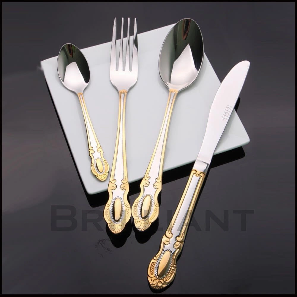 75-Pc Luxury Flatware Set for 12 w/Storage Case 24K Gold Premium Dining Cutlery Service - 18/10 Surgical Stainless Steel Silverware Hostess Serving Set in a Chest