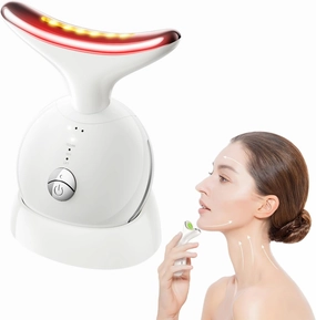 7 in 1 Face Massager Tool, Red Light Therapy for Face and Neck, Portable Face Lift Device, Neck Massager for Double Chin Reducer