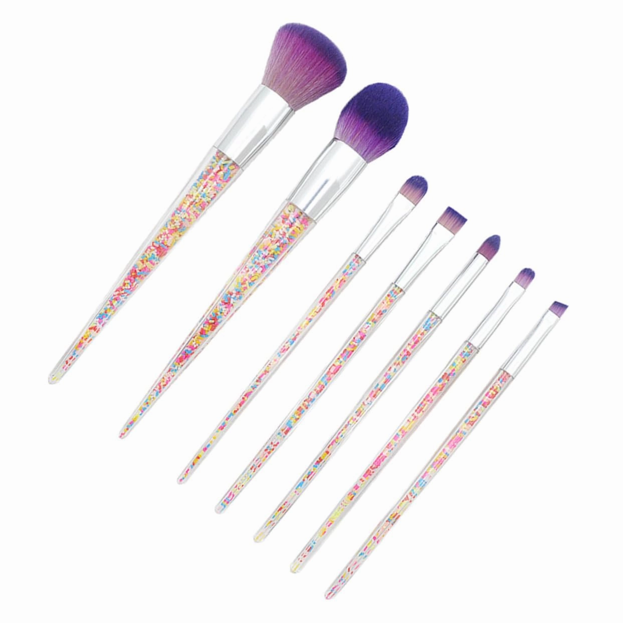 7pcs Professional Makeup Brush Comfortable Powder Brushes for Daily Featuring Silver Tube and Bristles for All Cosmetic Applications