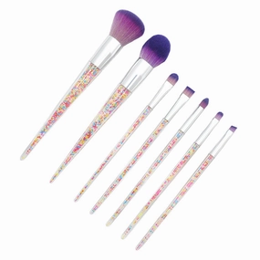 7pcs Professional Makeup Brush Comfortable Powder Brushes for Daily Featuring Silver Tube and Bristles for All Cosmetic Applications