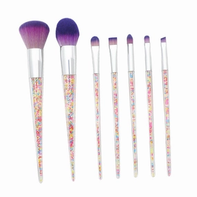 7pcs Professional Makeup Brush Kit for Women Comfortable Powder Brushes Silver Tubes and Bristles for Daily and