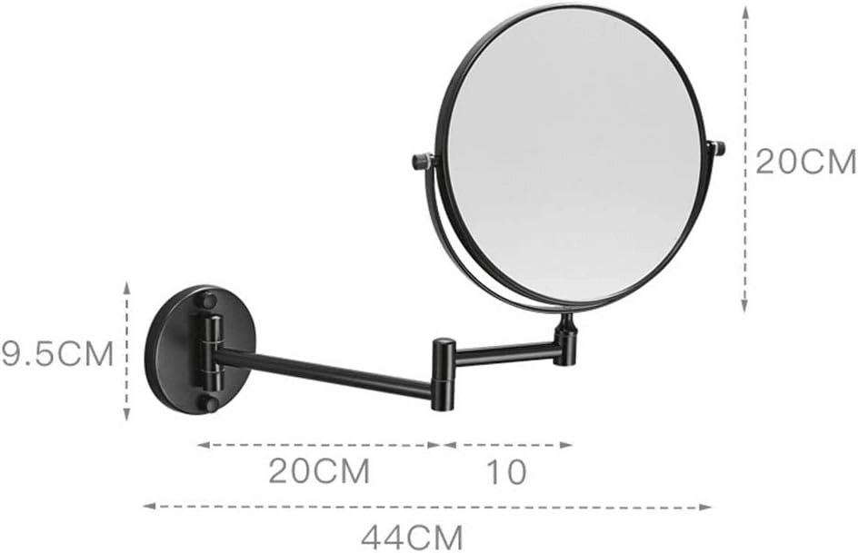 8-Inch Wall Mounted Makeup Mirror, 3X Magnification Round Shape Two-Sided 360° Swivel Extendable Bathroom Cosmetic Vanity Mirror Polished Chrome Finished,Silver(Silver)