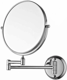 8-Inch Wall Mounted Makeup Mirror, 3X Magnification Round Shape Two-Sided 360° Swivel Extendable Bathroom Cosmetic Vanity Mirror Polished Chrome Finished,Silver(Silver)