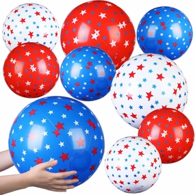 9 Pieces Patriotic Beach Balls Fourth of July Pool Floats Inflatable USA Independence Day Pool Ball for Swimming, Beach, Summer Activities, Floating Party Favors 16 Inch, 12 Inch, 5 Inch