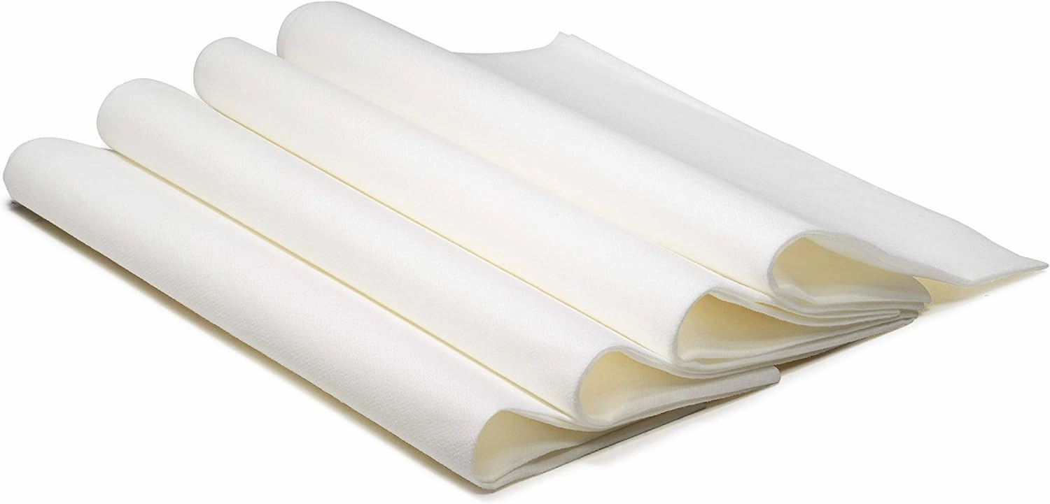 " OCCASIONS " 320pcs set (40 Guests)-Heavyweight Wedding Party Disposable Plastic Plate Set -40 x 10.5''   40 x 7.5''   Silverware   Cups  linen like paper Napkins (Lace Ivory & Gold)