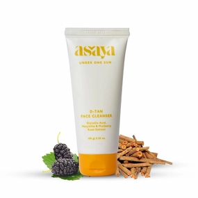 A.saya Detan Face Wash | Glycolic Acid, Berry Extract & Manjistha | Tan Removal Face Cleanser for Men & Women | Normal, Combination or Oily Skin | Gently Exfoliates & Evens Tone | Soap Free | 100 ml